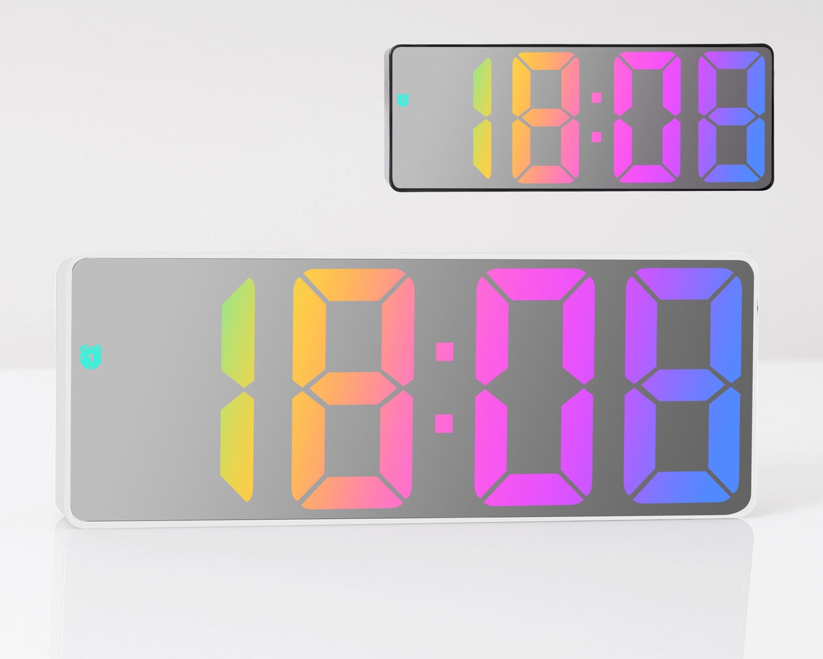 Bulk 12 Mirror Face Led Table Clock 16.8x4x7.2 2 Colours