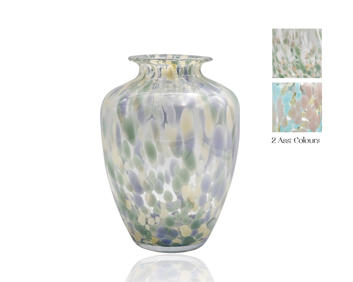 Set 2 Speckled Glass Vase Assorted 19x25cm