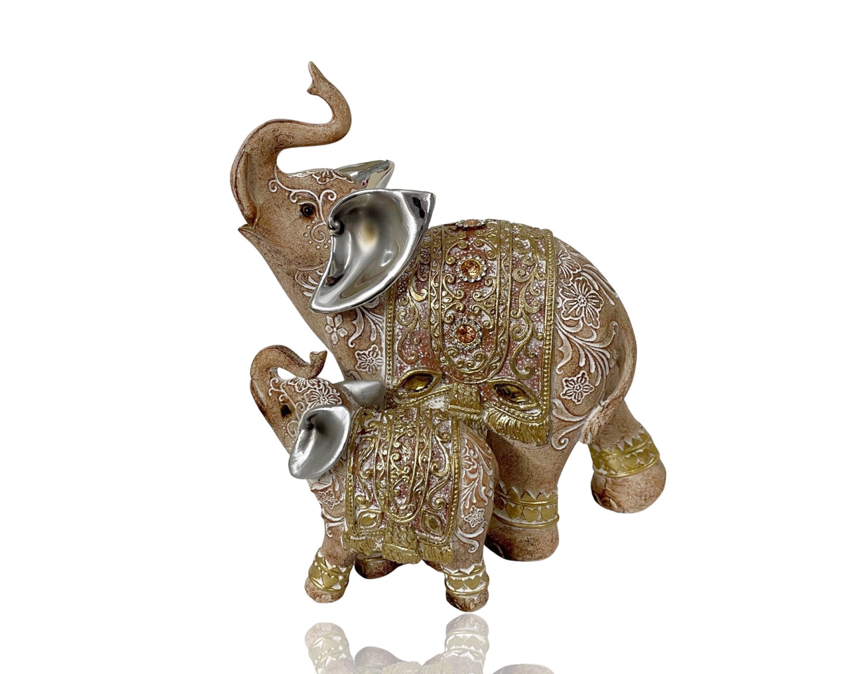 Elephant Mum & Baby Ornament 19cm