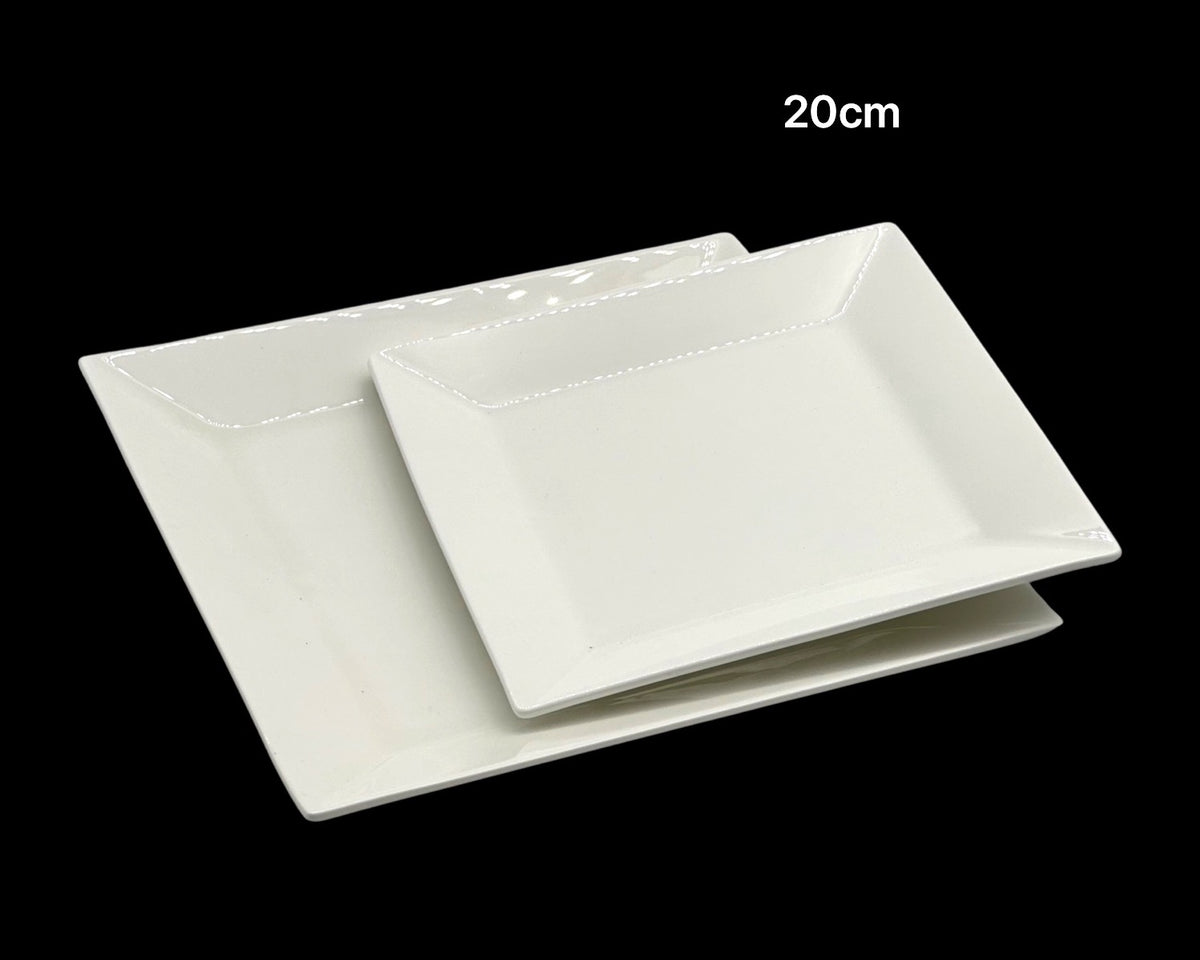 bulk 24 White Bone China Square Side Plate 20cm
