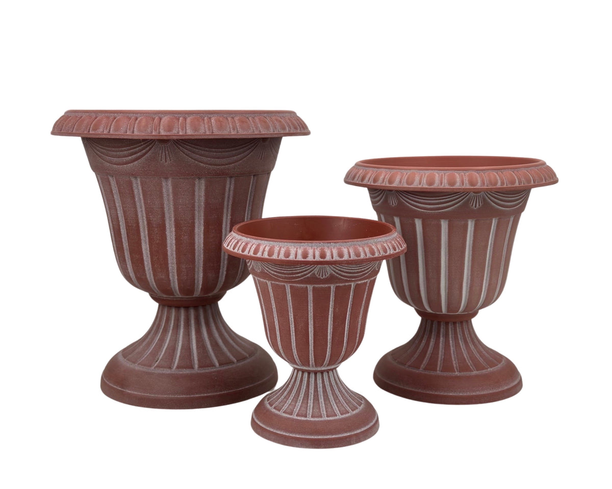 Bulk 6 Fluted Urn Planter W Base 41tdx29bdx46hcm
