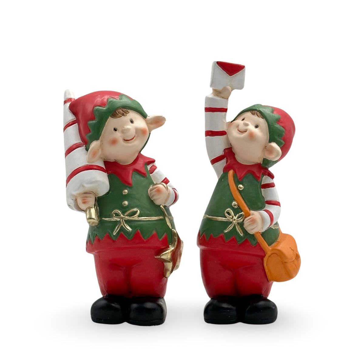 Bulk 12 Xmas Elf With Tree/star Or Letter/bag Statue 22hcm 2 Asst