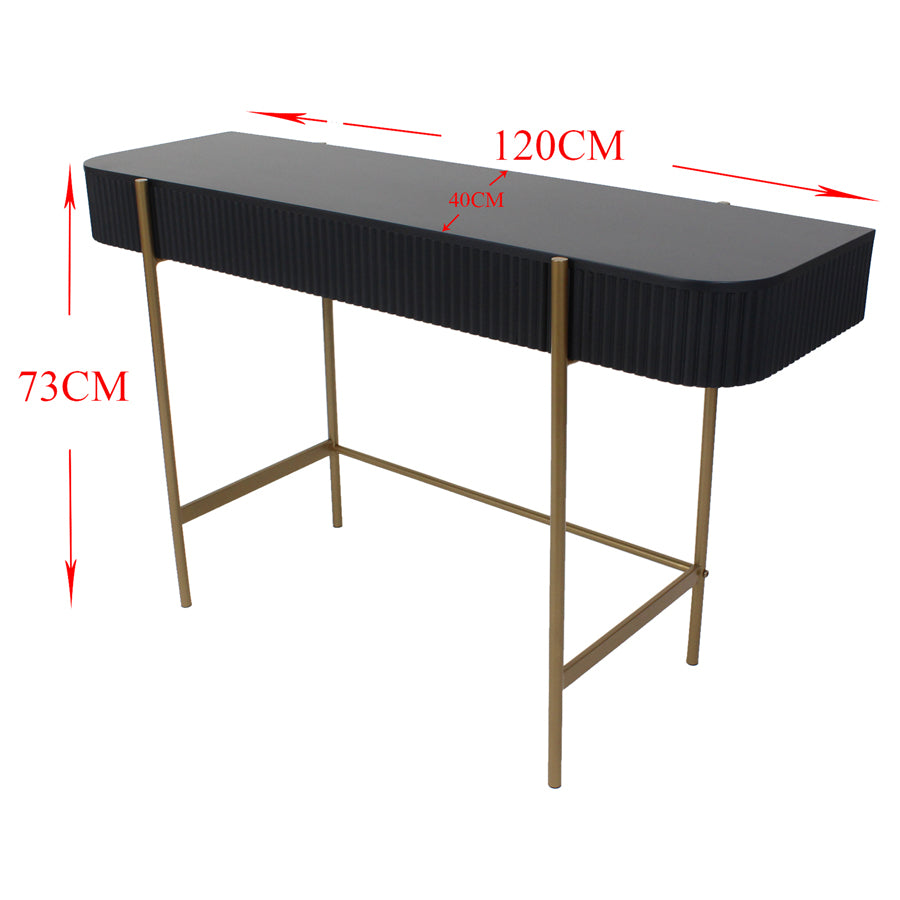 Eclipse Ribbed Console Table 120x73cm - Image 5
