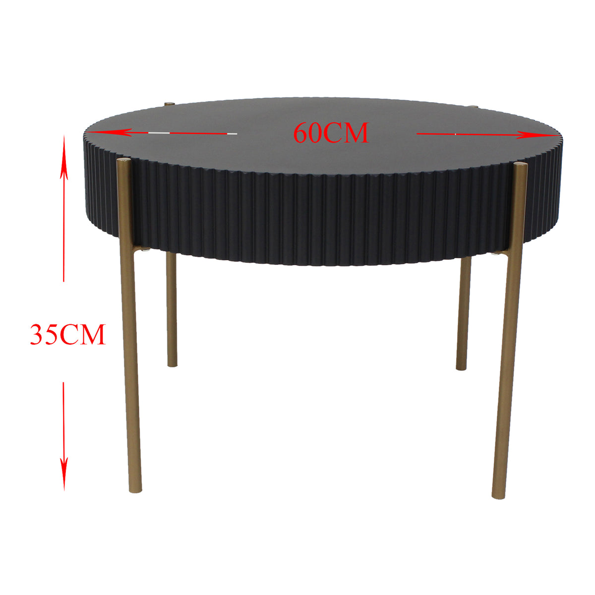 Eclipse Ribbed Coffee Table 60x35cm - Image 5