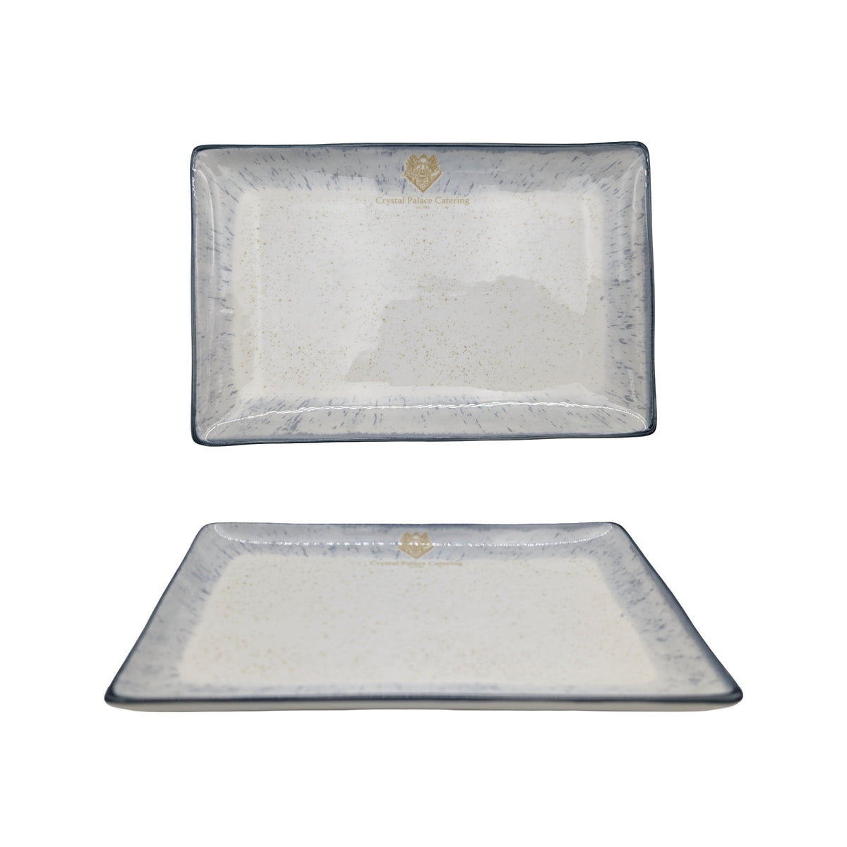 bulk 18 Torquay Porcelain Rectangle Dinner Plate w Logo 25cm