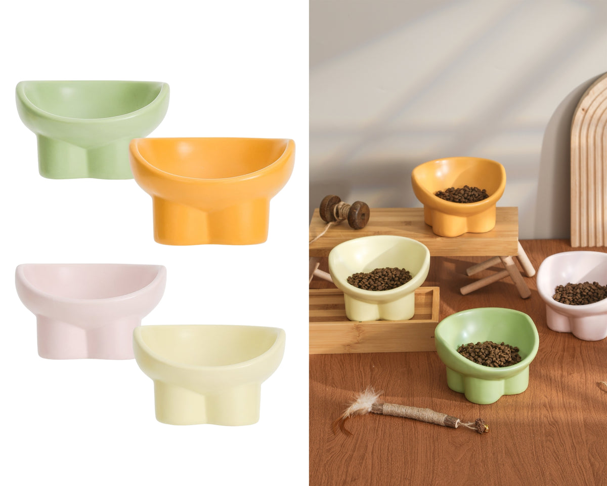 bulk 16 Elevated Ceramic Pet Bowl 14cm