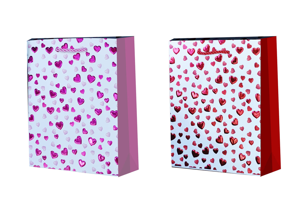 bulk 24 Medium Foiled Hearts Gift Bag3cm
