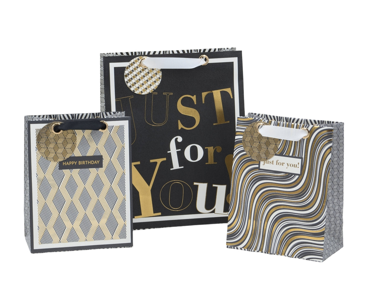 bulk 24 Xlarge Golden Glam Gift Bag 42cm