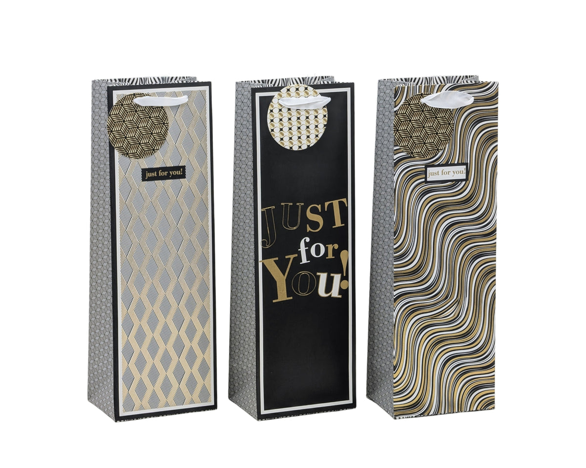 bulk 24 Bottle Gift Bag Golden Glam 36cm