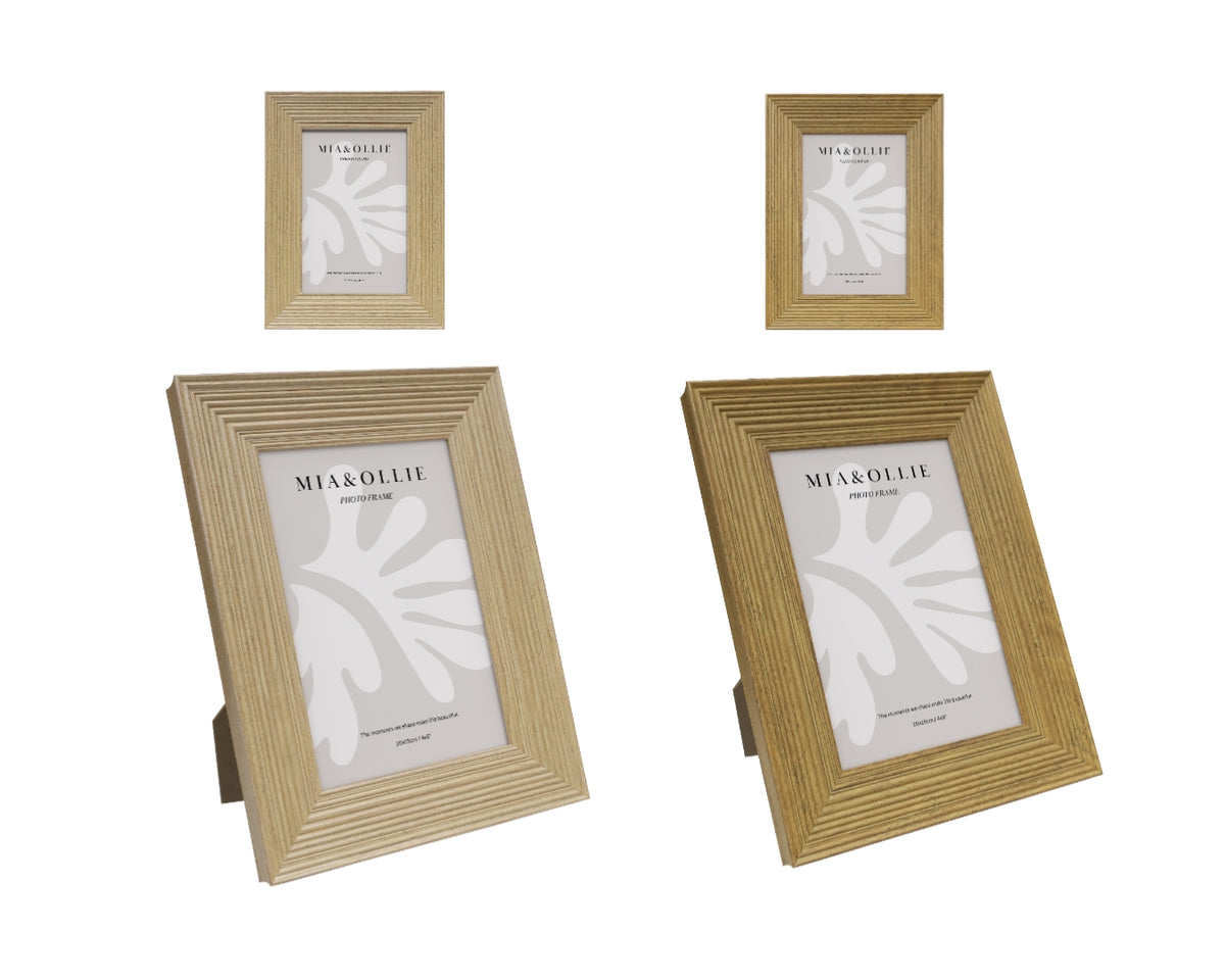 Set 2 Photo Frame Oak '4x6in' 15cm