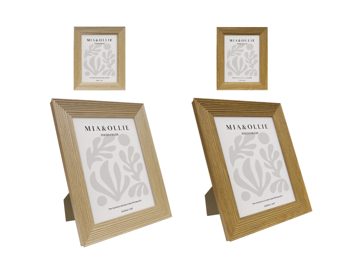 Set 2 Photo Frame Oak '6x8in' 20cm