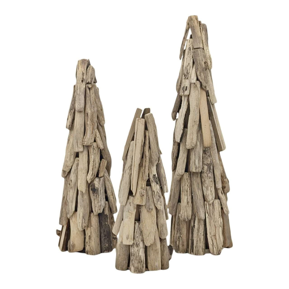 Bulk 6 Xmas Rustic Tree Deco Sml 15x40cmh