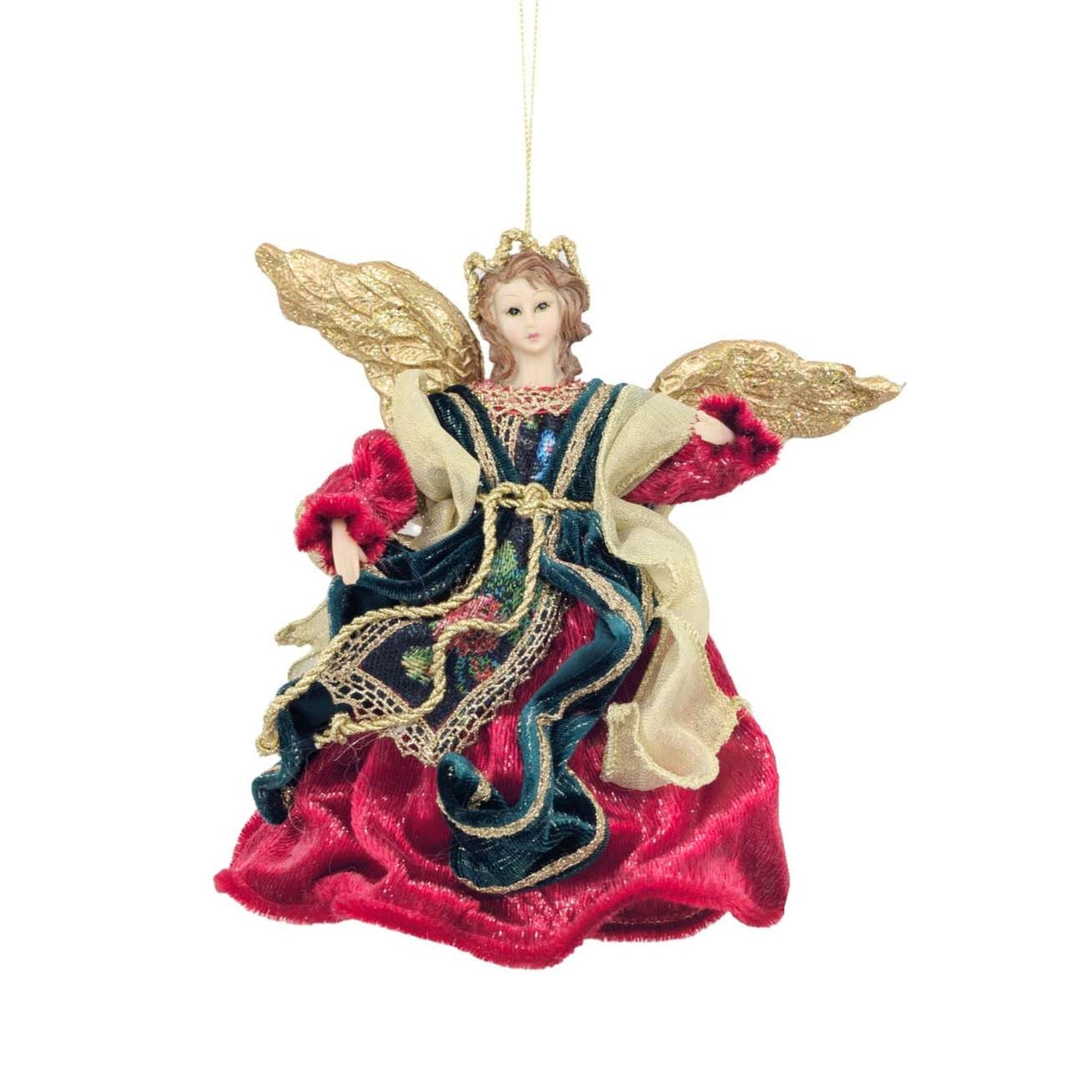 Bulk 6 Xmas Angel Tree Topper Red Traditional Sml 19cm