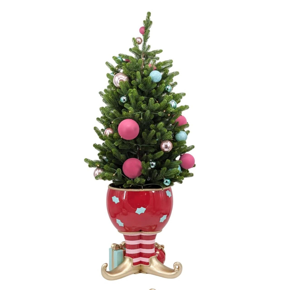 Xmas Tree In Candyland Elf Look Pot W Led Light 138cm