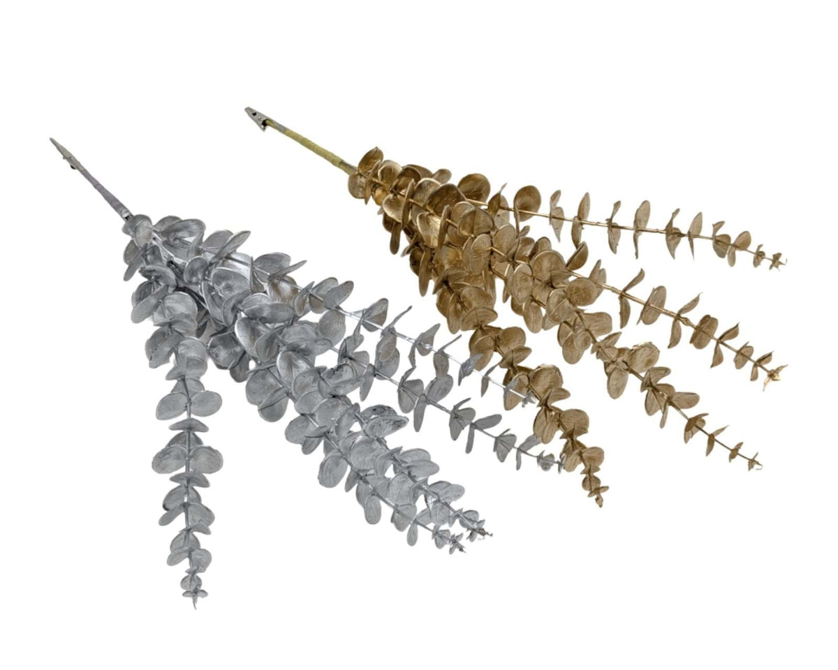 Bulk 36 Xmas Silver & Rose Gold Eucalyptus Clip Pick 50cm 2 Asst
