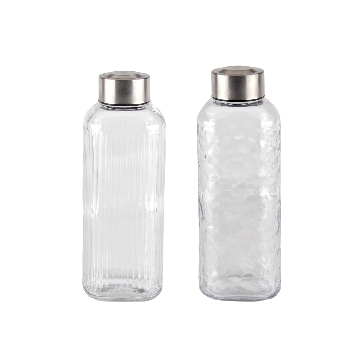 bulk 24 Glass Bottle w/ Metal Screw Lid 400ml 19cm