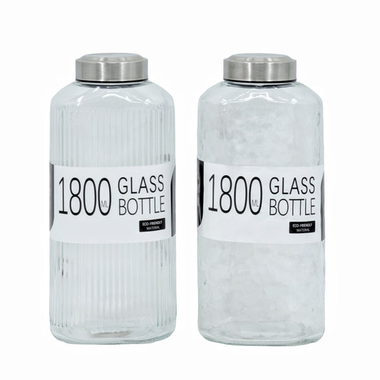 bulk 6 Glass Bottle w/ Metal Screw Lid 1.8Lt 30cm