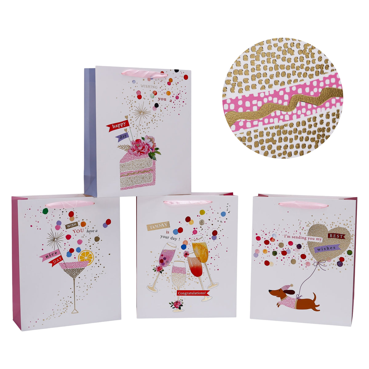 bulk 24 Large Festive Cheers Gift Bag 32cm