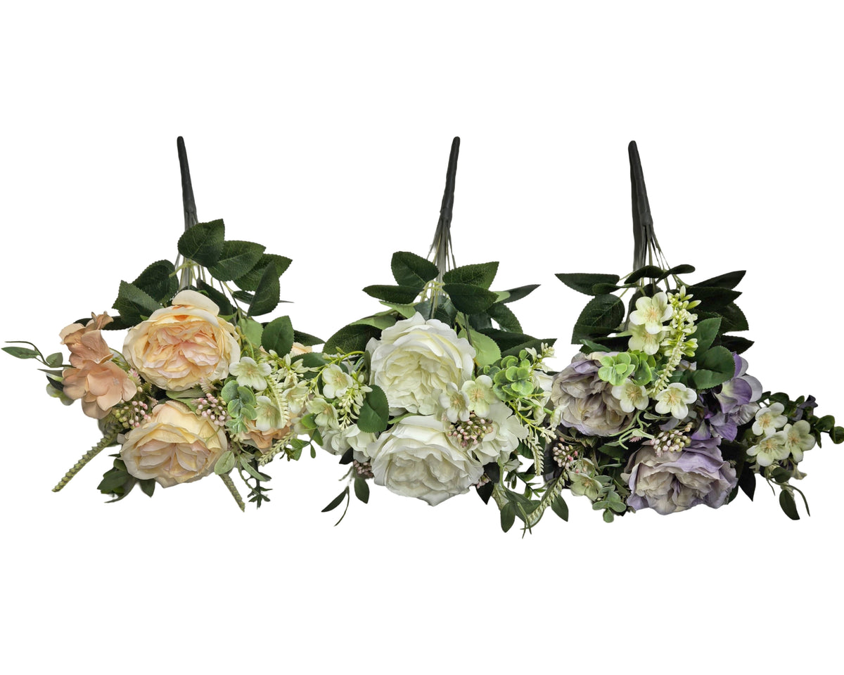 bulk 12 Artificial Pastel Blooms Floral Bunch 44cm