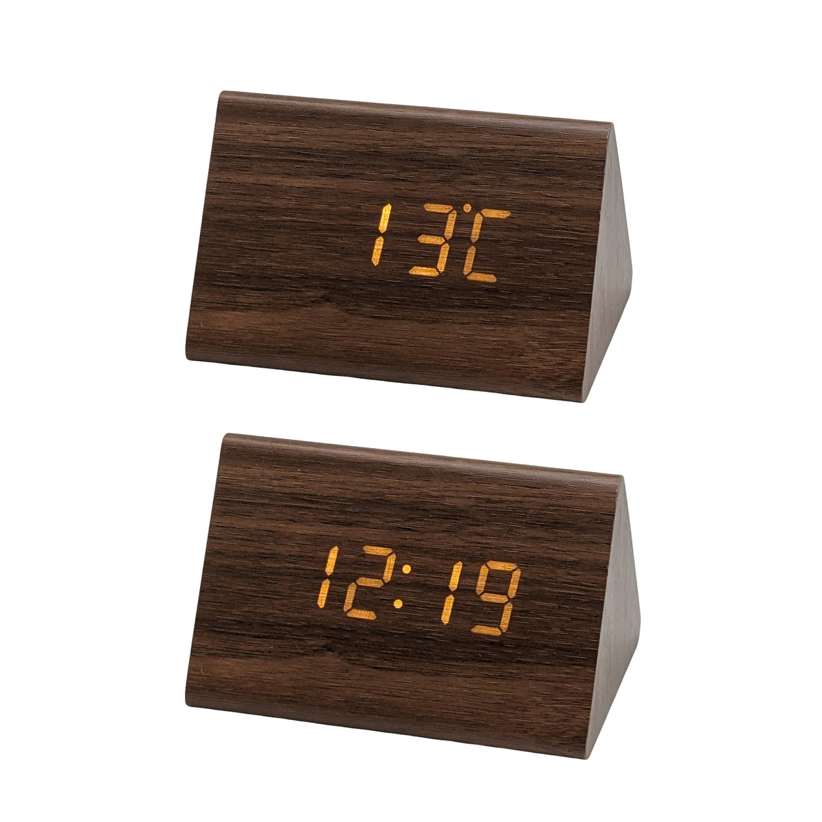 Bulk 12 Wfaux Woodgrain Led Clock Usb Plug 12x8cm