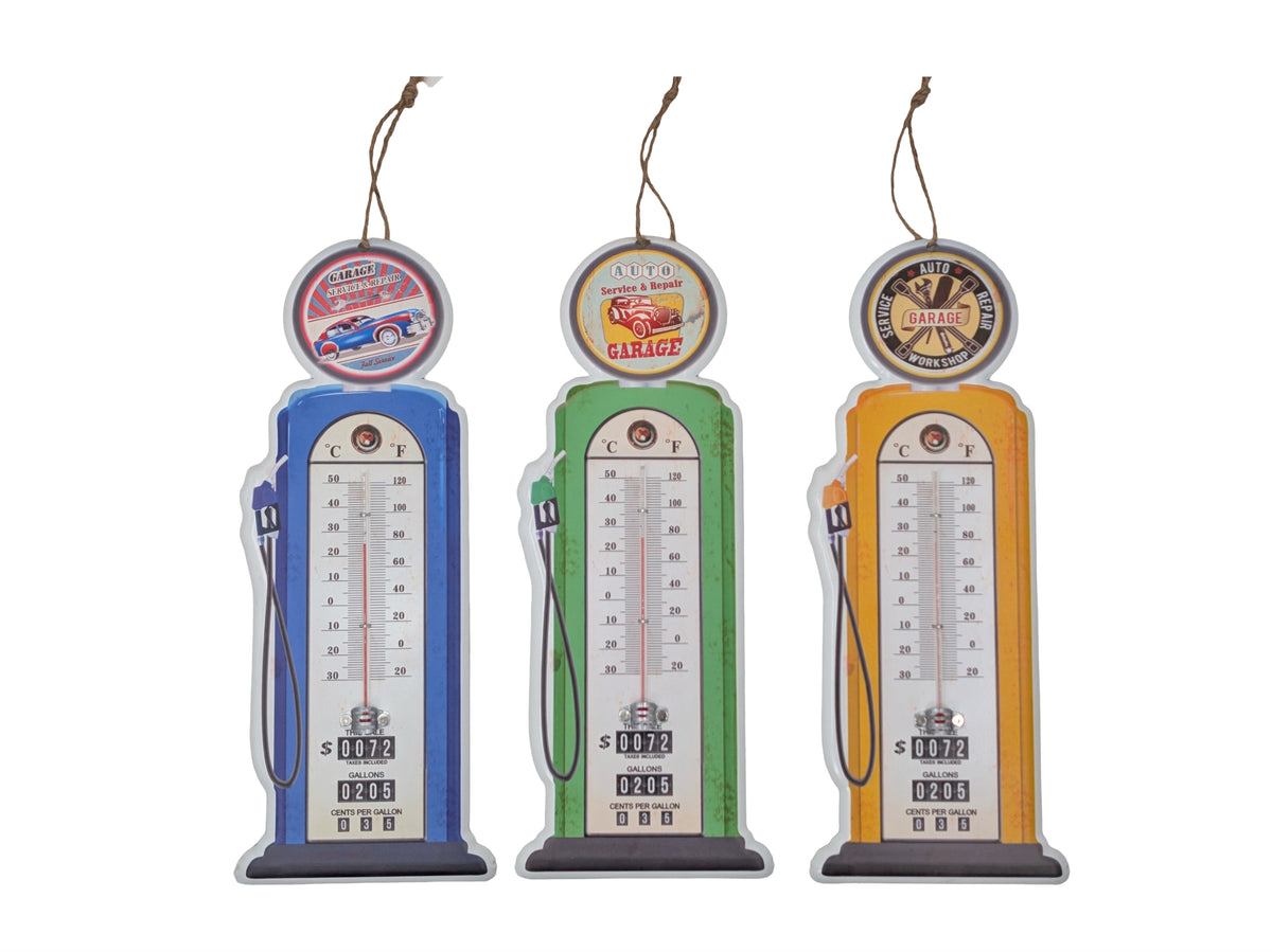 Bulk 12 Metal Thermometer Wall Hanging 15x38cm
