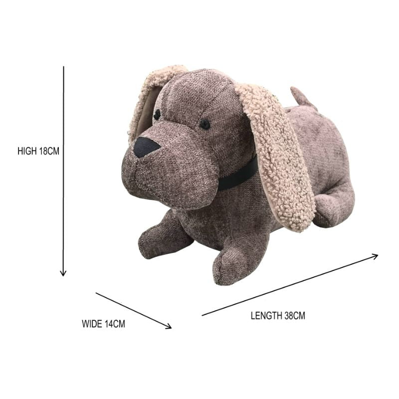 Brown Fabric Dachshund Door Stopper 38cm - Image 4