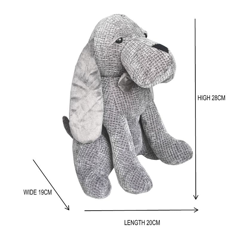 Grey Fabric Long-Eared Dog Door Stopper 27cm - Image 5