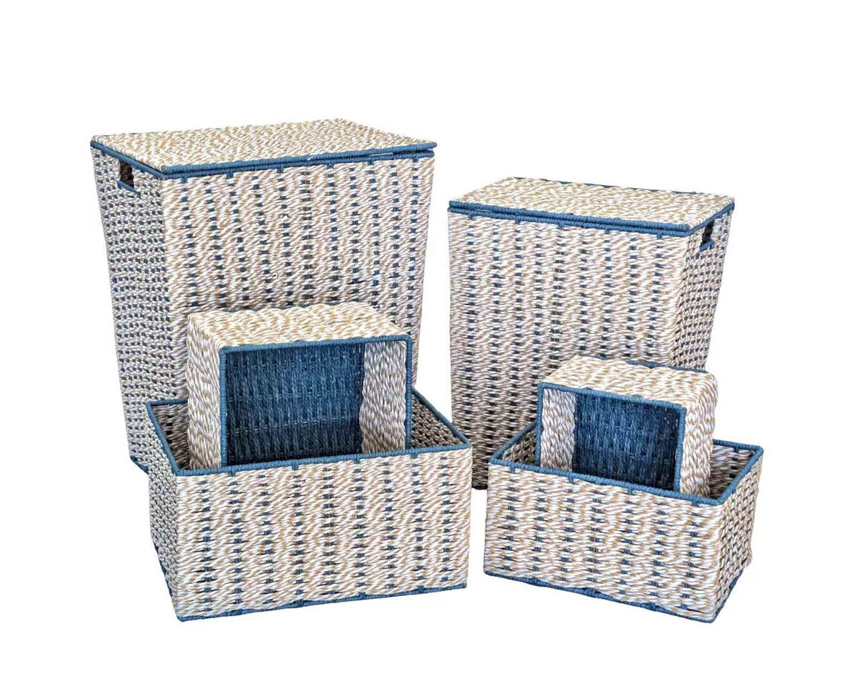 Set 6 Paper Rope Storage Baskets 55cm