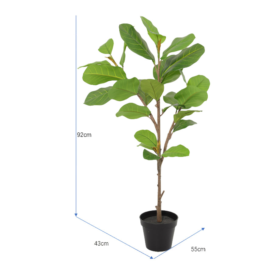 Potted Artificial Lofty Fig Ficus Tree 92cm - Image 5