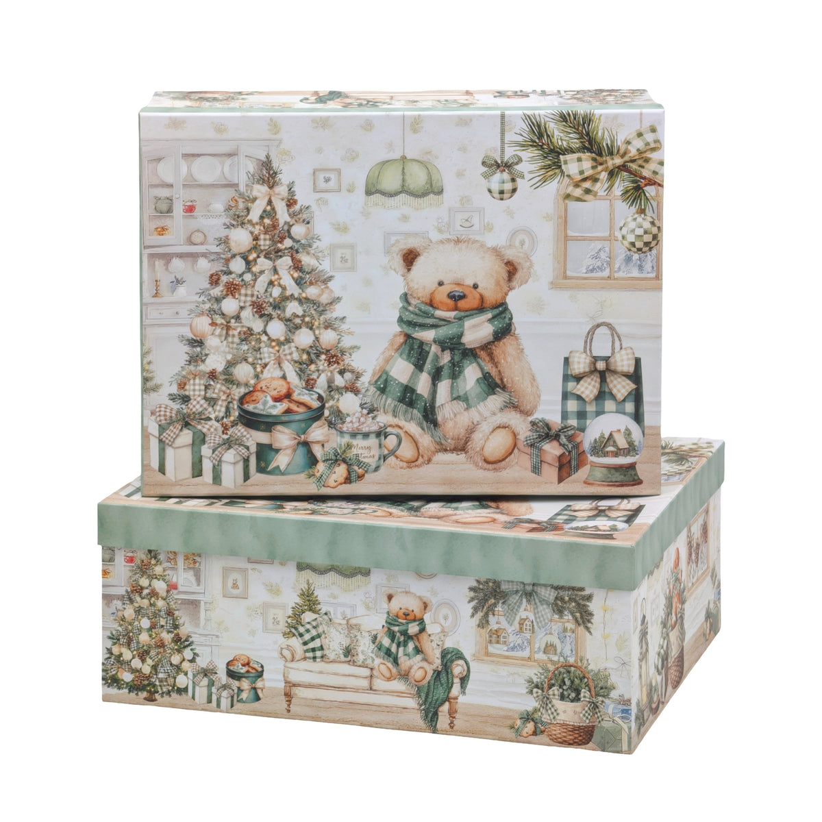 Bulk 2 Teddy Bear Xmas Gift Box Set 18 43x34x16cm