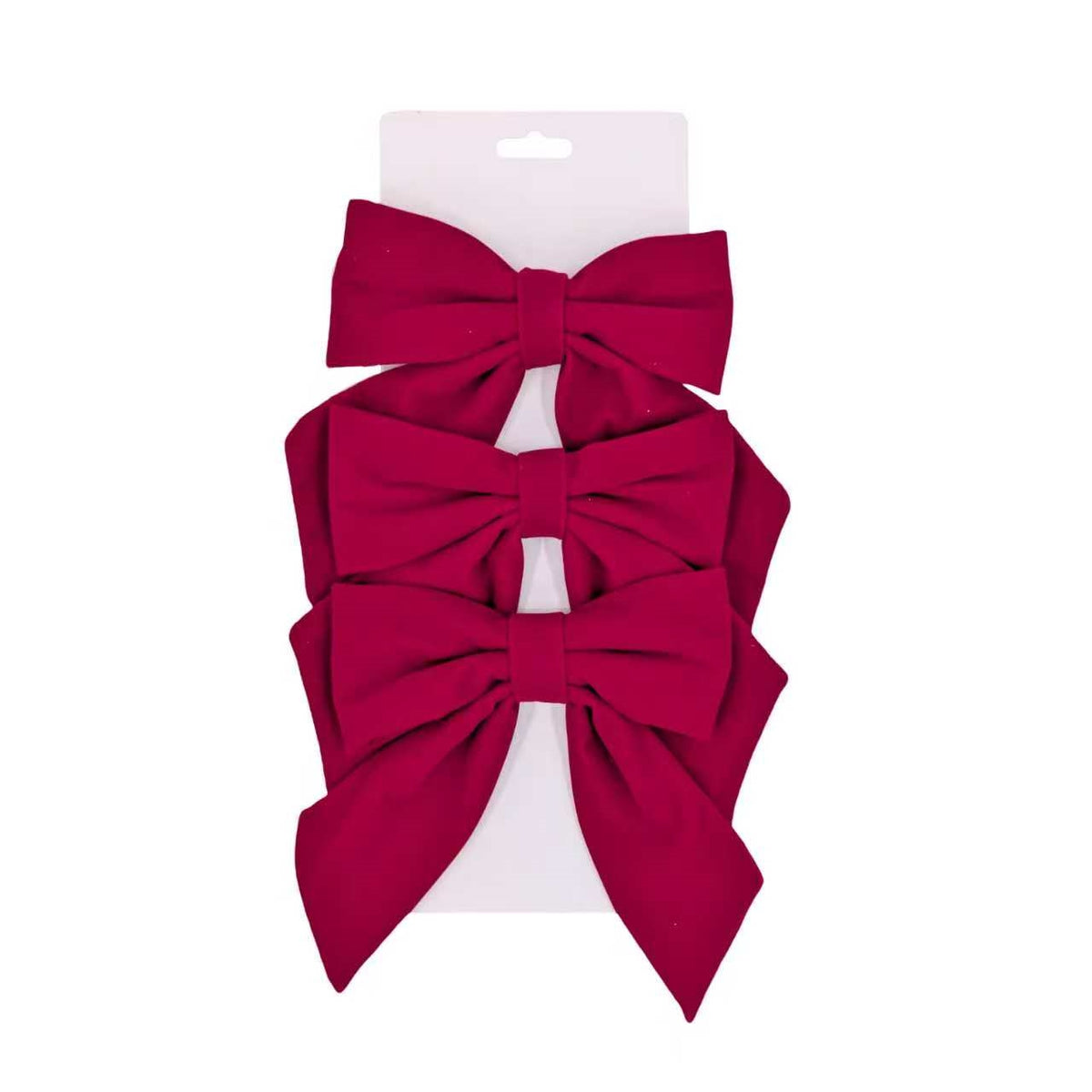 Bulk 24 Xmas Burgundy Bow pk3 16x22cm