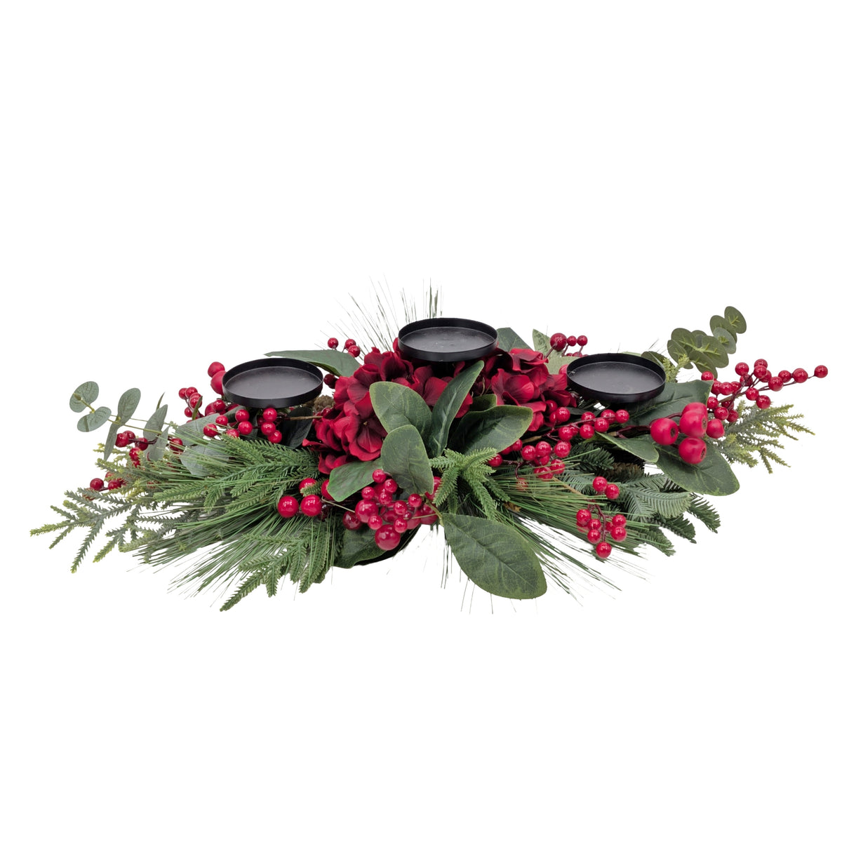 Bulk 3 Xmas Heritage Hydrangea & Berry Centrepiece 71cm