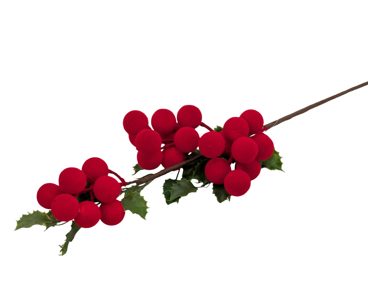 Bulk 24 Xmas Flocking Berry Pick 64cm