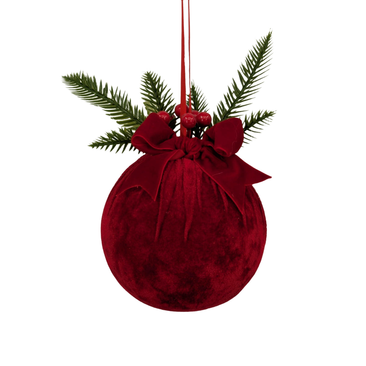 Bulk 12 Xmas Redvelvet Bauble W Ornament 18cm