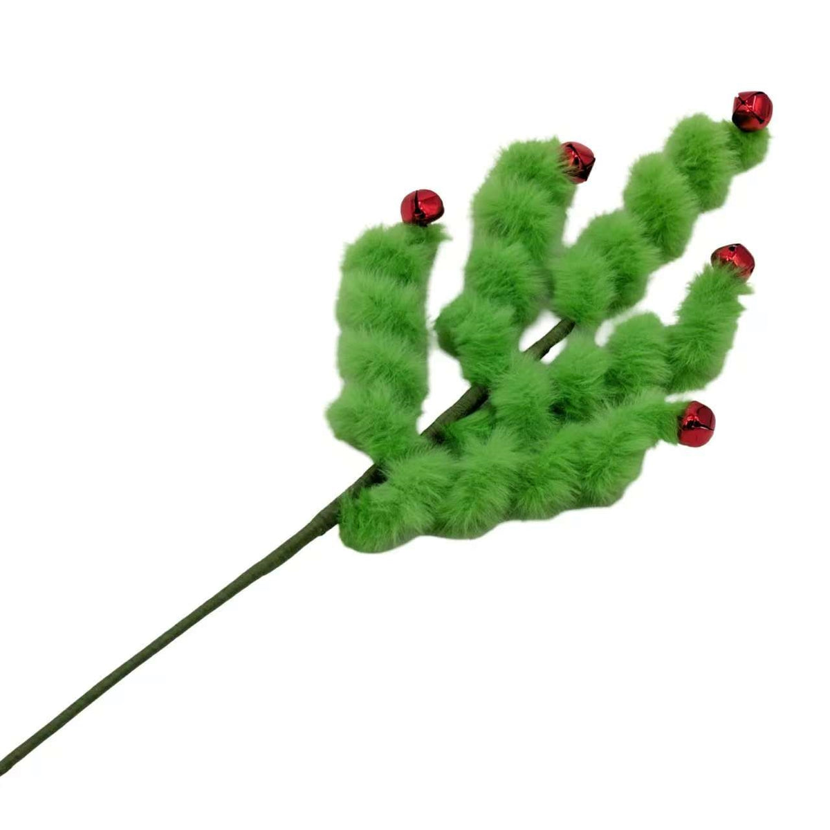 Bulk 24 Xmas Grinch Col Curly Spray 60cm
