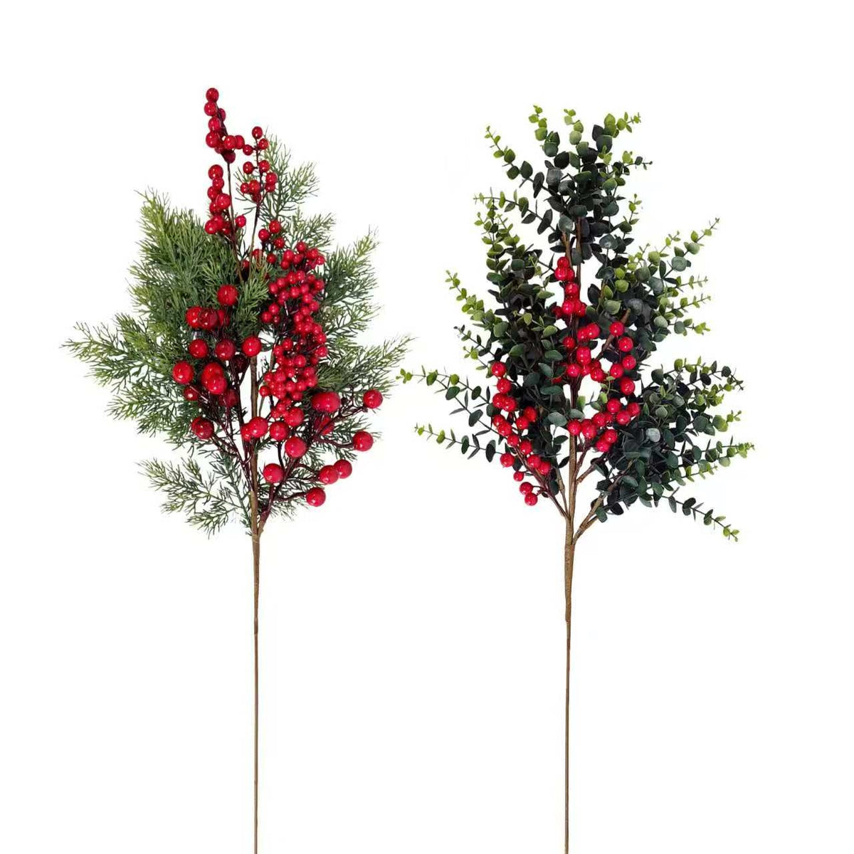 Bulk 12 Xmas Red Berry Pick 81cm 2 Asst