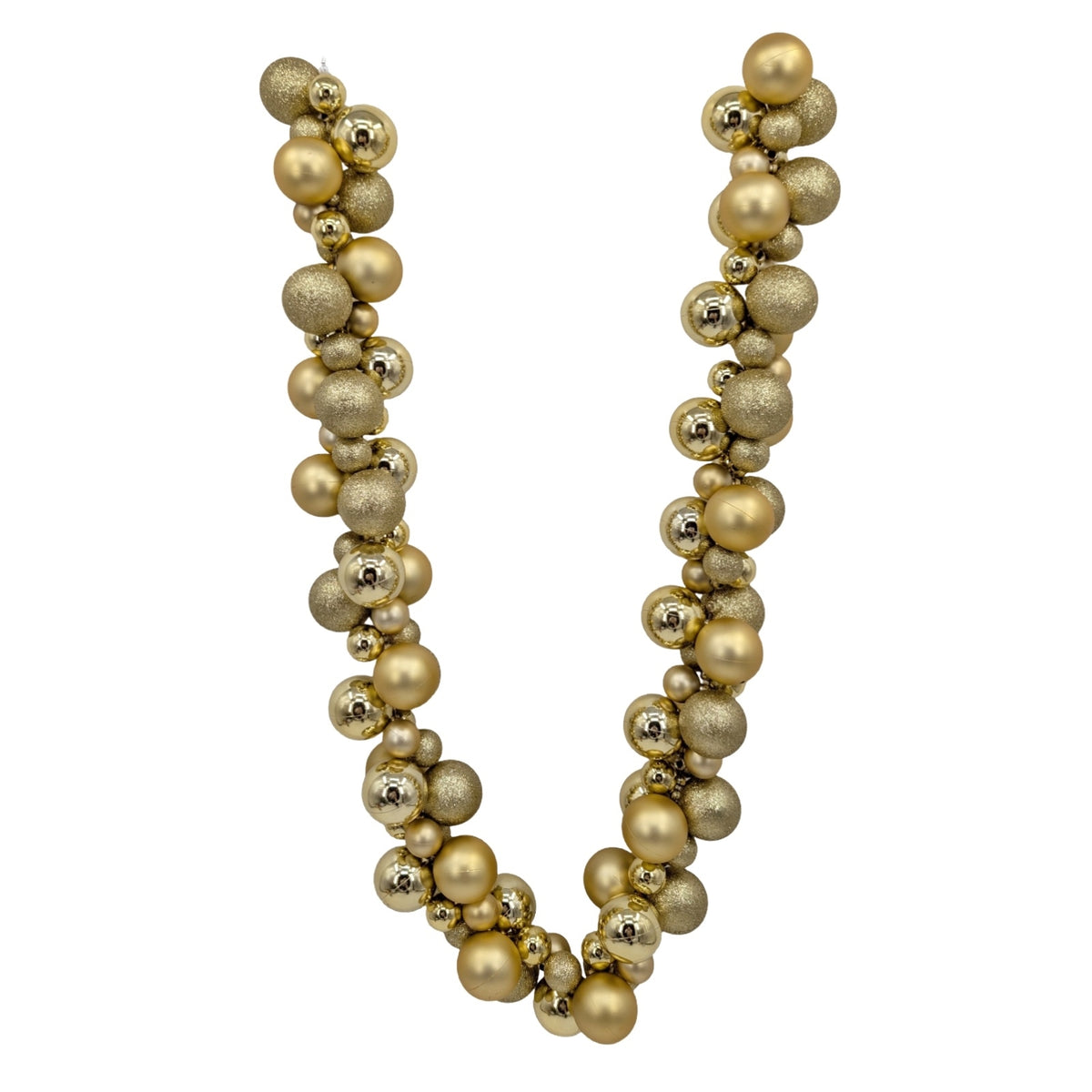 Bulk 4 Xmas Gold Bauble Garland 150cm