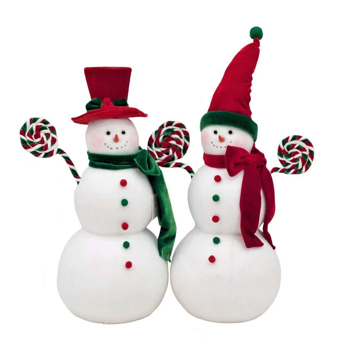 Bulk 2 The Velvet Christmas Snowman 49cm/53cm 2 Asst