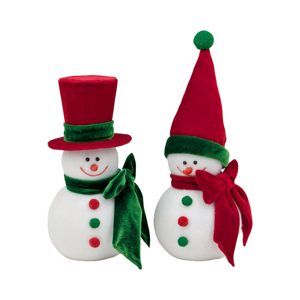 Bulk 6 The Velvet Christmas Snowman 24cm/28cm 2 Asst