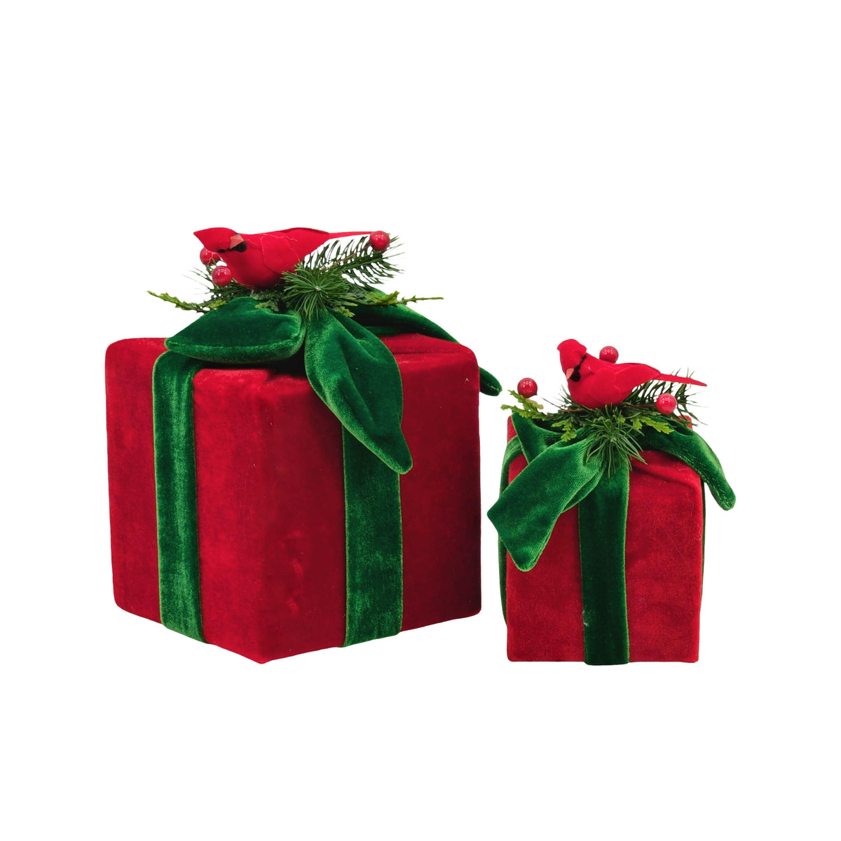 Bulk 6 Christmas Gift Box W/bird d.13/h.19cm