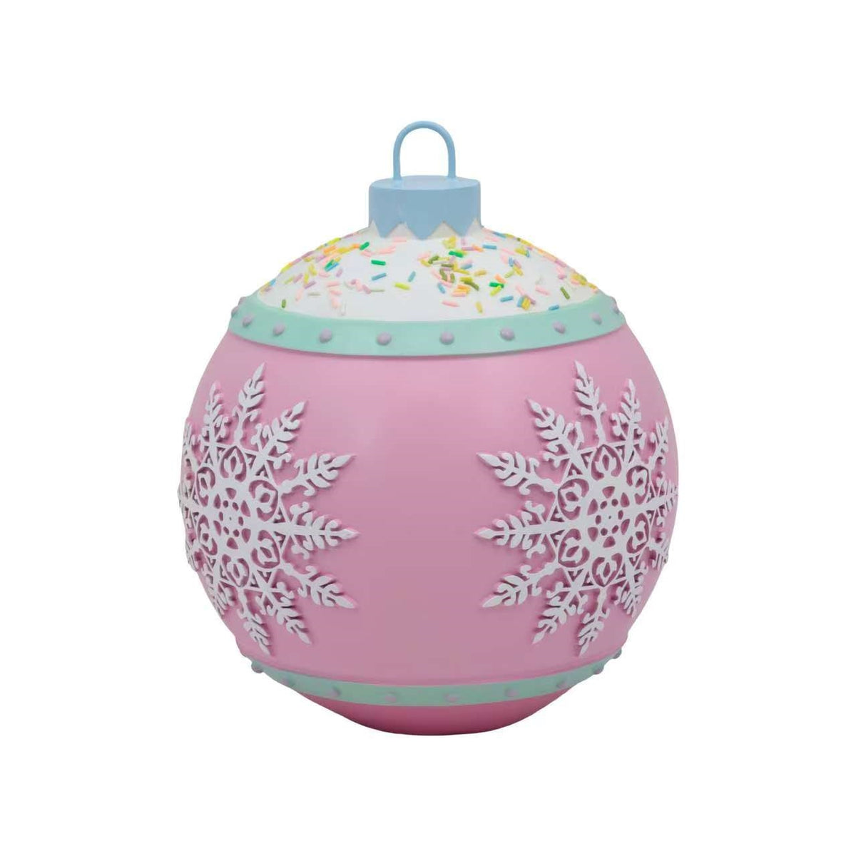 Bulk 2 Polyresin Xmas Pastel Ball 24.5x24.5x28cm