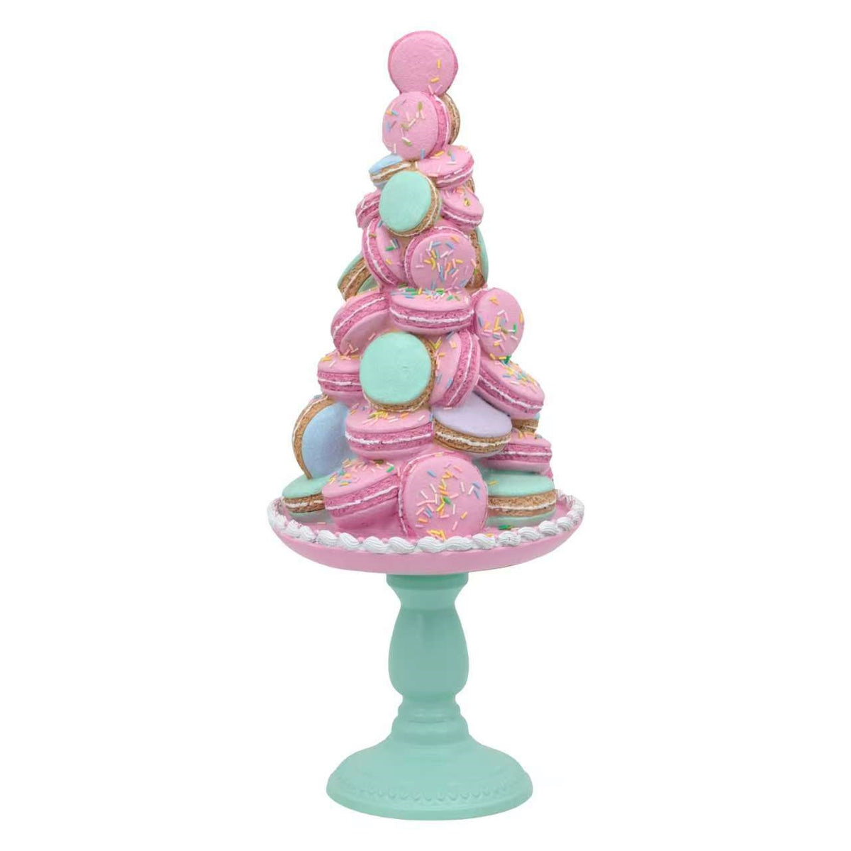 Polyresin Xmas Pastel Macaron Cake 23x23x57cm
