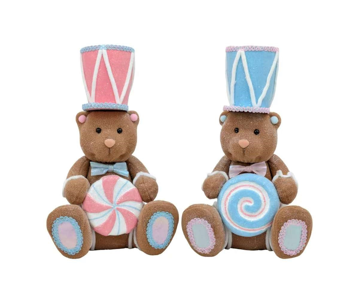 Bulk 6 Xmas Pastel Sitting Bear 24x18x35cm 2 Asst