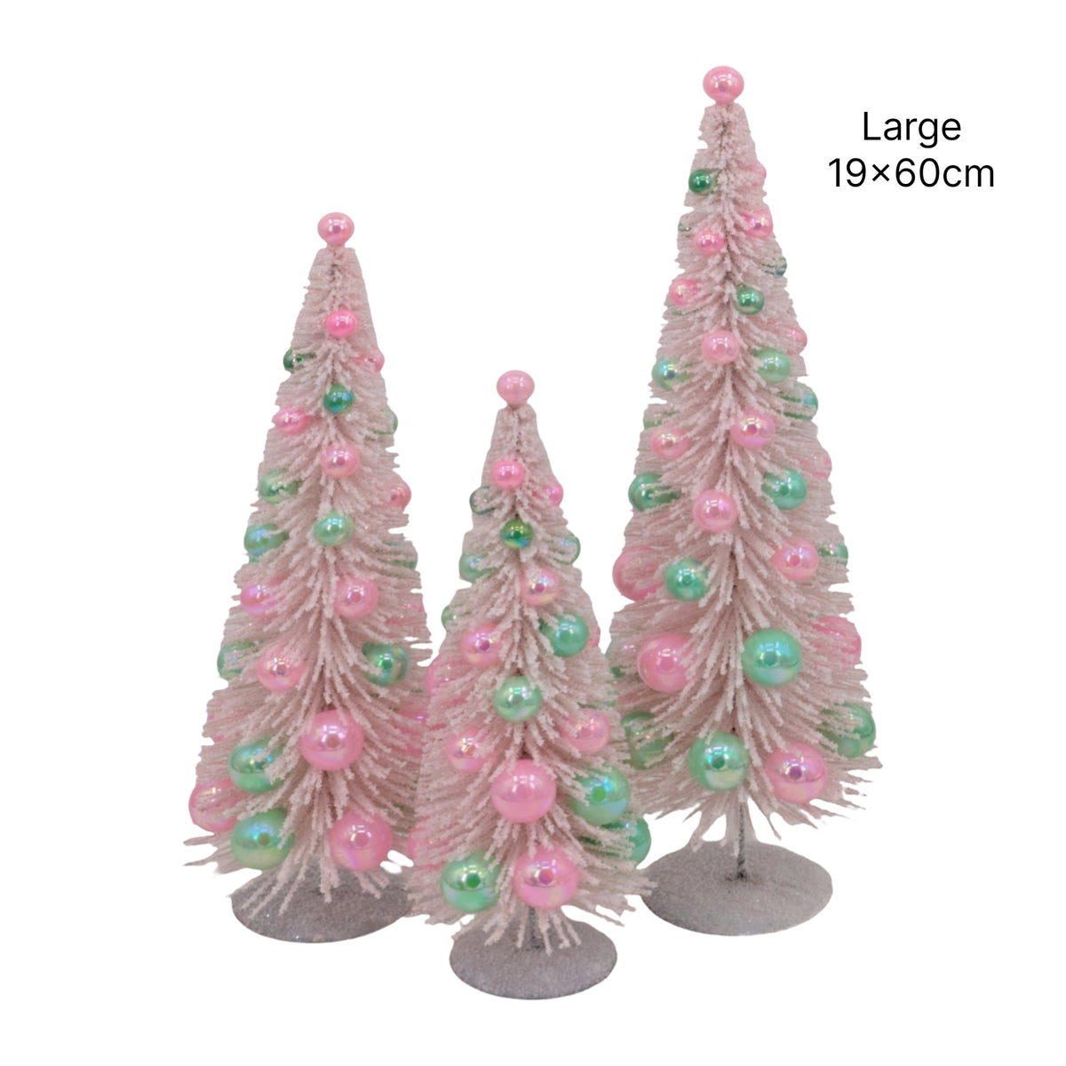 Bulk 4 Xmas Pink Iridescent Bauble Tree Lrg 19x60cm