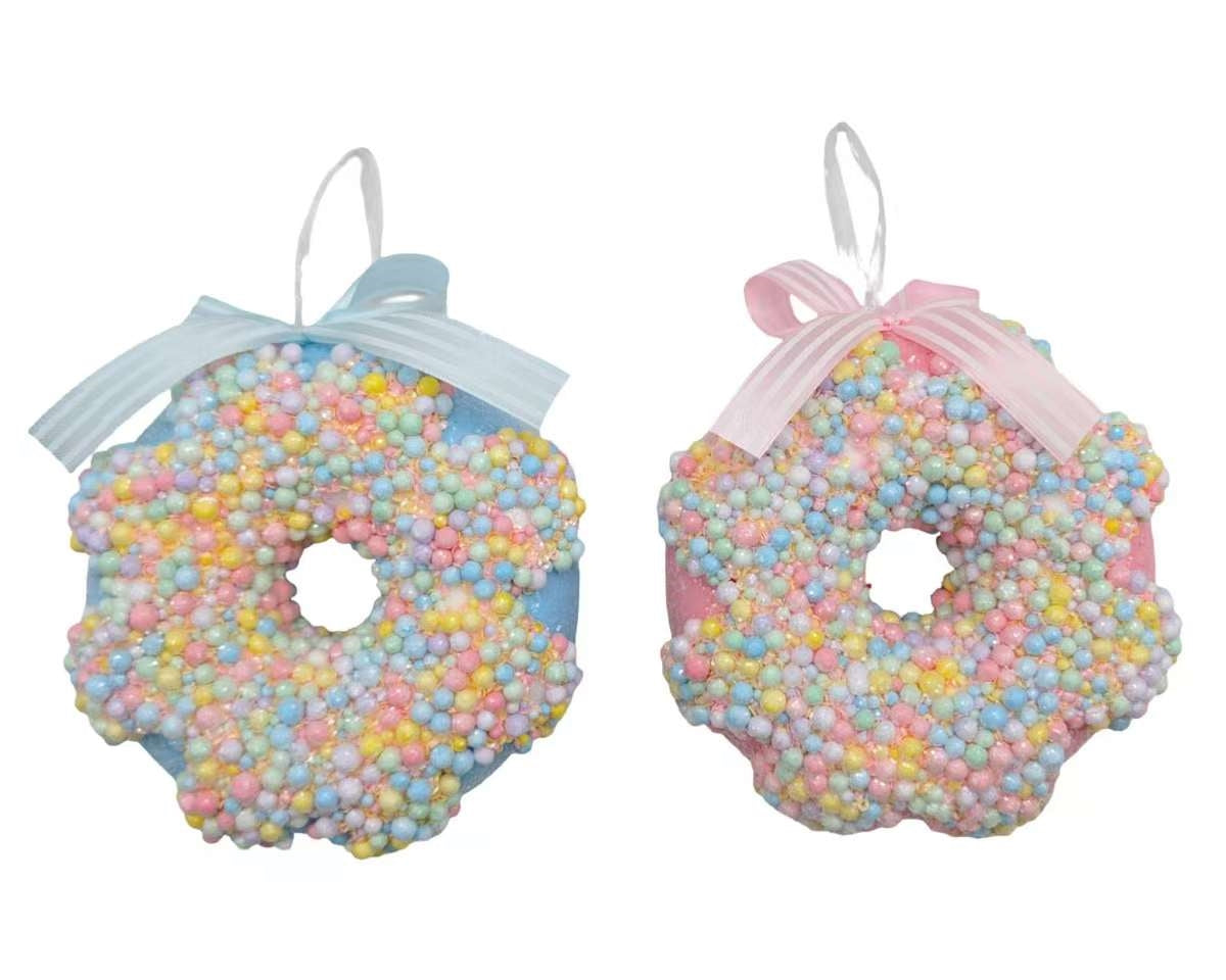 Bulk 24 Xmas Candycane Bow Donut Lrg 13x5cm 2 Asst