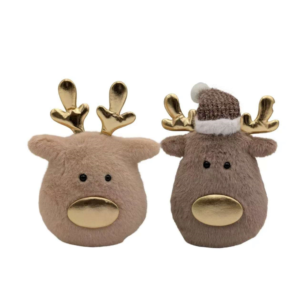 Bulk 24 Xmas Fabric Reindeer deco14x6.5x18cm 2 Asst