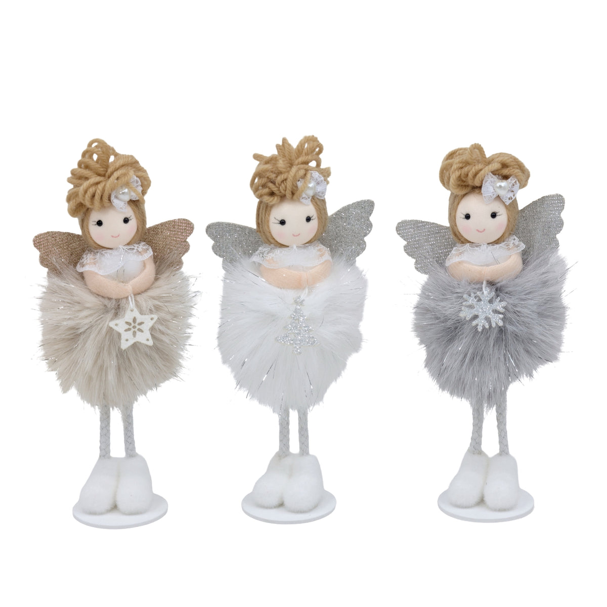 Bulk 24 Xmas Standing Angel 18cm 3 Asst