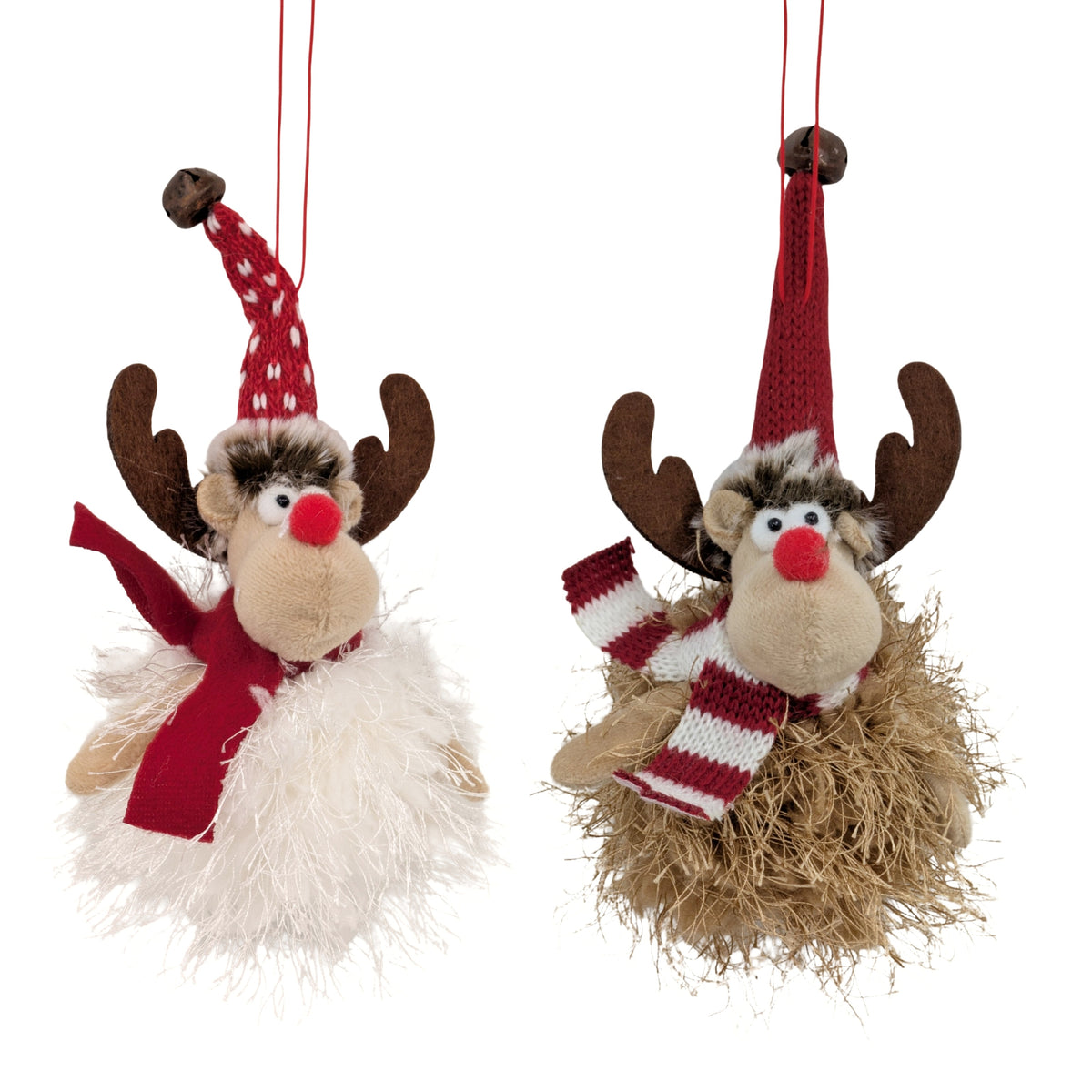 Bulk 24 Xmas Hanging Reindeer 17cm 2 Asst
