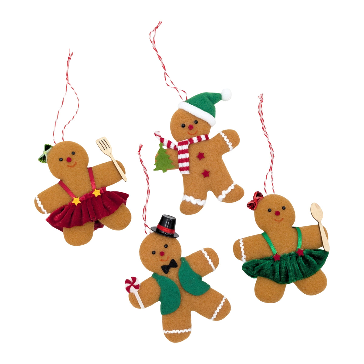 Bulk 24 Xmas Hanging Ginger Bread 9cm 4 Asst