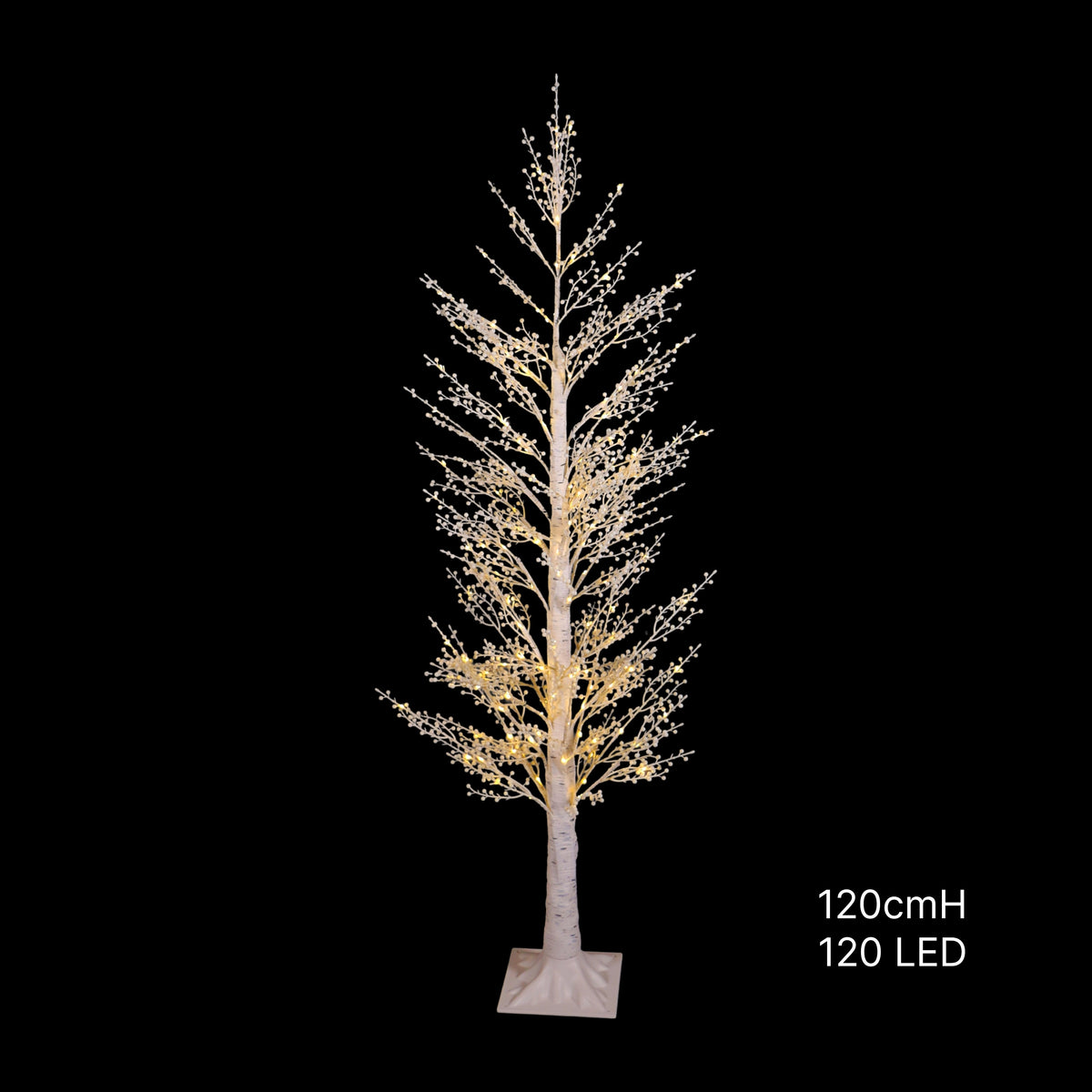 Bulk 2 Xmas Winter Berry Light Up Tree 120cm 120led